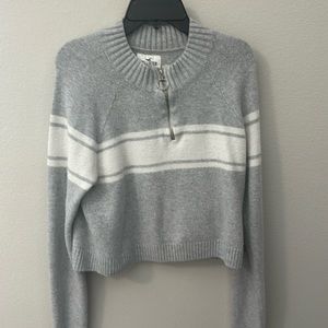 Hollister sweatshirt size small, with cute stripes and zipper!